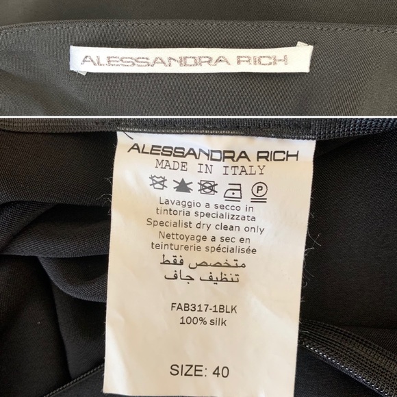 Alessandra Rich Black Capelet Silk Gown sz 40 - Picture 14 of 15